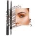 Dual-Sided Eyebrow Pencil Brow Kit 3 In 1 Long Lasting Waterproof Eye Makeup Pen Ultra Precise Brow Pencil Precise Defines Creates Full Natural-Looking Brows (#03 Light Brown)