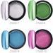 Peowuieu 16 Glasses Chrome Nail Powder Metallic Nail Art Powder Effect Manicure Pigment with 16 Pieces Eyeshadow Sticks - Buy Online on SooperMarket.com