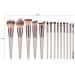 14-Piece Champagne Gold Makeup Brush Set - Premium Wood Handle Beauty Tools for Foundation & Eye Shadow - Buy Online on SooperMarket.com