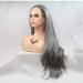 SHIYID Smoky Gray Long Straight Lace Front Wig | Heat Resistant Synthetic Hair for Women - Soft & Stylish - Buy Online on SooperMarket.com