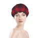 Moslion Classic Plaid Shower Cap - Red Black Gingham Buffalo Check Tartan Stripe | Large Reusable Double Layer Bath Cap for Stylish Hair Protection - Buy Online on SooperMarket.com
