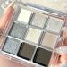 Lovelycat 9 Colors Glitter Eyeshadow Makeup Palette Matte High Pigmented Colorful Creamy Texture Eye Shadow Powder Natural Waterproof Long Lasting Eyeshadow Powder Cosmetics (silver)