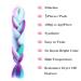 Jumbo Braiding Hair Fiber Mix 3pcs - Rainbow Colors Extensions - Kanekalon Synthetic Hair - 24 Inch - Blue-Light Purple-Pink - Soft & Healthy - Buy Online on SooperMarket.com