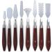 8 Pack Stainless Steel Painting Knife Set with Wood Handle - Professional Palette Knives Spatula for Oil Paint Canvas Artists Beginners - Buy Online on SooperMarket.com