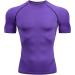 szxiten Men's Compression Workout Set - Purple, X-Large | Gym Tights & Short Sleeve Shirt | Quick Dry Base Layer Sportswear - Buy Online on SooperMarket.com