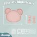 Suction Plate Baby Cutlery Set Chomp - Includes Baby Toothbrush, Weaning Set, Spoon, Fork, Suction Bowls - Rose Pink | Dishwasher Safe - Buy Online on SooperMarket.com