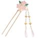 minkissy Chinese Style Hair Stick Pink Hanfu Tassel Drop Hair Pin Traditional Hair Pin for Women Girls Ladies