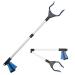 Reacher Grabber Tool Pickup Tool Reaching Assist Tool for Trash Pick Up Nabber Litter Picker 82cm Foldable Grabber Reacher for Elderly Lightweight Extra Long Handy Trash Claw Grabber Arm Extension Blue