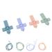 4 PCS Baby Teething Ring - Odorless Silicone Teething Relief Chew Toy for Toddlers with Neck Strap - Colorful and Safe - Buy Online on SooperMarket.com