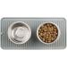 mDesign Small Square Pet Food and Water Bowl Mat - Waterproof Non-Slip Silicone Placemat for Dogs and Cats - Durable and Food Safe - Gray Linelle Collection - Buy Online on SooperMarket.com