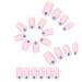 24 Pcs Glossy Press on Coffin Nails for Women - Pink Eye False Nail Set with Glue - Buy Online on SooperMarket.com