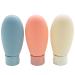 3 pieces of travel bottles Set 60ml of spout -safe travel containers small mini empty plastic refillable Squeeze bottles for travel toilet items shampoo and conditioner with storage bag