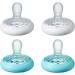 Tommee Tippee Naturally Shaped Pacifier Skin-like Texture Symmetrical Jaw-Friendly Shape 0-6 Months 4 Pack (1 Pack)