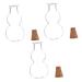 Zerodeko Glass Jar 3pcs Wishing Bottle Glass Wooden Accessories Bed Room Decor Transparent 3.8X2.cm