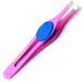 Slant Tip Tweezers Set - Stainless Steel Precision Tweezers for Ingrown Hair, Eyebrow Shaping, Blackhead Remover - Non-Slip Grip - 2 Pieces (Pink) - Buy Online on SooperMarket.com