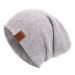 jaxmonoy Wool Cashmere Slouchy Knit Beanies Winter Hats for Women Soft Warm Double Layer Reversible Slouch Skull Beanie Cap Light Grey
