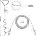 16ft Dog Tie Out Cable with Spiral Ground Stake - Up to 120lb Dogs - Perfect for Playing, Camping, and Backyard - White - Buy Online on SooperMarket.com