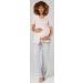 Happy Mama Maternity Nursing 3pcs Nightwear Set - Powder Pink & Grey Melange - Buy Online on SooperMarket.com