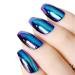 Mirror nails coffin false nails beautiful mirror holographic chrome effect false fingernails chameleon nails glitter false nails 24pcs