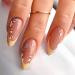RikView French Tip Press on Nails Medium Length Fake Nails Almond Acrylic Nails Glossy Yellow Nails Yellow French