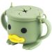 Qshare Silicone Baby Snack Cup Non Spill Snack Pot for Toddler Snack Catcher with Lid for Baby Finger Food Cup 100% Food Grade Silicone BPA Free Easy to Hold & Portable Sage Green Cup-green