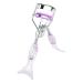 Veeteah Eyelash Curlers for Makeup | Small Fish Tail Shape Eye Curler with Comb Teeth Ergonomic Portable Makeup Supplies Beautiful Eyelash Tools for Girls Women Females Ladies A4 Chrome Plated With Purple Comb Purple Mermaid