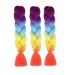 Ombre Rainbow Braiding Hair Extensions 24 Inch - 3 Pack Synthetic Jumbo Braiding Hair for Women - Purple/Blue/Yellow/Orange - High Temperature Twist Crochet Braids - Buy Online on SooperMarket.com