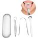 Stainless Steel Tongue Scraper Set - Safe & Easy Tongue Cleaner for Bad Breath Relief | International Shipping - Buy Online on SooperMarket.com