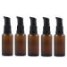 ericotry 6 Pcs 30ml Amber Glass Travel Bottles for Toiletries Refillable Travel Size Liquid Containers Glass Lotion Pump Bottle Mini Soap Pump Dispenser Cosmetic Container Bottle Travel Accessories