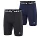 DEVOROPA Youth Boys' Compression Shorts Performance Athletic Base Layers Workout Training Underwear Side Pocket (Pack of 2) Black/Navy(with Side Pockets) Large