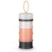 Vicloon Baby Milk Powder Dispenser Portable 4 Layers 120ml per Layer Translucent compartments Kids Baby Storage Container Stackable Pots Milk Powder Dispenser & Snack Storage Container Gray & Pink