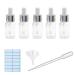 5Pcs Transparent Dropper Bottle 10ML Plastic Eye Dropper Bottles for Essential Oil Pipette Refillable - with Measured Pipette Funnel and Labels (White + Silver Cap) 10ml White + Silver Cap
