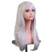 LFMDJF 70cm Wavy Red Wig | Synthetic Hairpieces for Women | Versatile Colors: Black Purple Pink Blue | 28 Inches Silver - Buy Online on SooperMarket.com