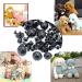 154pcs Black Solid Plastic Safety Eyes with Washers for DIY Crafts - Teddy Bear Dolls, Plush Animals, Puppets - 1Box - 12 Sizes - Buy Online on SooperMarket.com