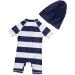 BONVERANO Baby Boys Swimsuit 9-12 Months Navy Stripe - UPF 50+ Sun Protection - Buy Online on SooperMarket.com