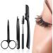 SCJJZ Women's razor blades tweezers eyebrow tweezers set of 4 eyebrow scissors with eyebrow clip eyebrow comb black - Buy Online on SooperMarket.com