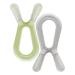 Baby Molar Teether | ZoLi Bunny Baby Teething Toy Gum Massaging Molar Gums Relief Easy to Hold and chew BPA Phthalate and Toxin Free teether sage Green + ash Grey (Pack of 2)