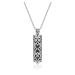 PiercingJak Cremation Jewelry Urn Necklace for Ashes with Hollow Flower Cylinder Vial Cremation Pendant Keepsake Stainless Steel Memorial Lockets Ashes Holder for Women Men Pet Black (Non Engraving)