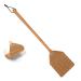 Leather fly swatter 49.5cm long robust fly swatter manual with wooden handle fly catcher for indoors and outdoors (brown)
