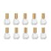 ConStore 10 PCS Mini Portable Polygonal Clear Glass Roller Bottle,8ml/0.27oz DIY Travel Essential Oil Roll On Bottle with Stainless Steel Ball Gold Cap