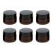 Syixute 6 pieces 5ml amber glass empty can cream can empty refillable container brown glass container with lid and liner clear cremes for cosmetics creams lotion etheric oils powder 6pcs 5ml