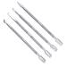 Cuticle Pusher Remover Kit 4Pcs Gel Nail Polish Remover Stainless Steel Double Ended Professional Manicure and Pedicure Tools Set