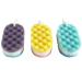 Supvox Bath Sponge Stool Sponge Pad Massager Scrubber Peeling Skin Massager for Women Men 3 Pieces (Yellow Red Blue)