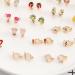 24 Pairs Mixed Color Clip-on Earrings Set - Animals, Heart, Flowers, Mushroom Design for Ladies - Painless Non-perforated Earrings - Buy Online on SooperMarket.com