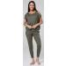 Happy Mama Maternity Breastfeeding Lounge Top Joggers Pyjamas Set - Khaki | Comfortable Nursing Pajamas for Women - Buy Online on SooperMarket.com