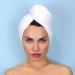 Sleek'e Microfiber Hair Wrap - Ultra Absorbent and Soft Spa-Quality Anti-Frizz Turban Twist Hair Towel Reduces Drying Time for Healthier Hair (White)