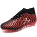 ANLUKE Mens Athletic Hightop Cleats Soccer Shoes Football Team Turf Shoes Red/Black 8