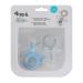 ZoLi Binki.T Pacifier+Teether | Silicone Orthodontic Shape | Whale Design | 0-6 Months | Mist Blue/Ash Grey - Buy Online on SooperMarket.com