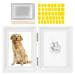SlowTon Pet Pawprint Keepsake Kit, Picture Frame with Clay Imprint Kit, Personalized Gift for Dogs Pet Lovers Pawprint kit with clay