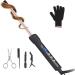 Curling Wand 9MM Thin Curling Iron Tight Curls LCD Display 100-230 C for All Hair Types Tourmaline Ceramic Barrel 30-Second Heat-Up Long&Short Hair Culer Pro Curling Tongs (Gold)